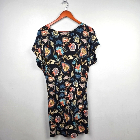 KAILEIGH Floral Romper Shorts Multicolor Black Womens Size XL Travel Comfy Soft - Picture 4 of 13
